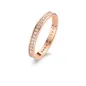 Preview: Chic Ring 2 mm - Sterlingsilber rosa vergoldet - Zirkonia